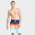 Men's 10" Sunset Striped Swim Shorts - Goodfellow & Co Orange 33