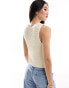 ASOS DESIGN knitted vest in chunky stitch in cream