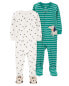 Toddler 2-Pack 100% Snug Fit Cotton 1-Piece Footie Pajamas 4T