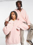 Фото #1 товара Reclaimed Vintage unisex button front hoodie in washed pink