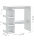 Фото #2 товара Bar Table with Storage Rack High Gloss White 39.4"x19.7"x40"