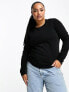 Фото #2 товара ASOS DESIGN Curve ultimate slim fit t-shirt with long sleeve in black