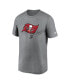 Фото #3 товара Men's Heather Charcoal Tampa Bay Buccaneers Legend Logo Performance T-shirt