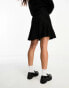 Фото #3 товара Miss Selfridge knit rib flippy mini skirt in black