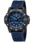 ფოტო #2 პროდუქტის Men's Swiss Automatic Master Carbon Seal Blue Rubber Strap Watch 45mm