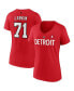 Women's Dylan Larkin Red Detroit Red Wings Special Edition 2.0 Name and Number V-Neck T-shirt Красный, 2XL - фото #1