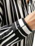 Фото #7 товара ONLY oversized shirt co-ord in black and white stripe