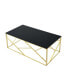 Rectangular Glass Top Coffee Table with Stainless Steel Frame