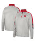 ფოტო #4 პროდუქტის Men's Gray and Scarlet Nebraska Huskers Bushwood Fleece Quarter-Zip Jacket