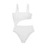 Фото #4 товара Women's Ribbed Cut Out One Piece Swimsuit - Shade & Shore White M