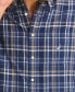 Men's Classic-Fit Linen-Blend Plaid Long-Sleeve Shirt