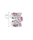 Pink Cubic Zirconia CZ Bezel Set Cluster Star Flower Spacer Charm Bead For Women Sterling Silver Fits European Bracelet - фото #2