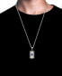 ფოტო #2 პროდუქტის Multicolor Cubic Zirconia Evil Eye Dog Tag 24" Pendant Necklace in Sterling Silver and Black- & Gold-Tone Ion-Plate