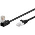 Wentronic CAT 5e Patch Cable 1x 90° Angled - U/UTP - 0.25 m - Black - 0.25 m - Cat5e - U/UTP (UTP) - RJ-45 - RJ-45