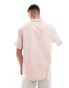 ASOS DESIGN relaxed shirt in linen mix in pink