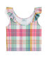 ფოტო #1 პროდუქტის Big Girls Madras-Print Performance Jersey Top