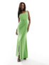 True Violet corset maxi dress with thigh split in green Зеленый, EU34 - фото #1