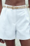 DARTED BERMUDA SHORTS WITH BELT