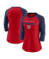 Фото #2 товара Women's Red, Navy Washington Nationals Modern Baseball Arch Tri-Blend Raglan 3/4-Sleeve T-shirt