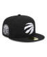 ფოტო #1 პროდუქტის Men's Black Toronto Raptors Evergreen 59FIFTY Fitted Hat