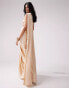 Kanya London Saree co-ord in champagne