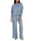 ფოტო #1 პროდუქტის Women's 2-Pc. Long-Sleeve Waffle-Knit Lounge Set