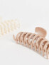 Фото #2 товара DesignB London pack of 2 hair claw clips in beige and white