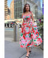 ფოტო #2 პროდუქტის Grace Floral Cotton Sleeveless Midi Dress