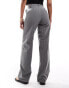 Фото #2 товара DTT Tall high waisted pinstripe trousers in grey