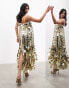 Фото #4 товара ASOS EDITION Futurist sequin cami column midaxi dress with 3D fringe in gold