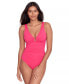 Фото #1 товара Ralph Lauren Ring Over The Shoulder One Piece Swimsuit size 6 Pink 303934