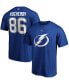 Фото #1 товара Men's Nikita Kucherov Blue Tampa Bay Lightning Team Authentic Stack Name and Number T-shirt