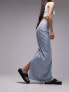 Фото #4 товара Topshop denim comfort stretch maxi skirt in bleach
