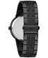 ფოტო #4 პროდუქტის Men's Classic Crystal Black-Tone Stainless Steel Bracelet Watch 40mm Gift Set