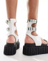 Lamoda Say Yes Tall Buckle flatform in White