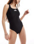 adidas Swim 3 bar swimsuit in black