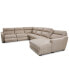 Фото #22 товара Gabrine 6-Pc. Leather Sectional with 2 Power Headrests & Chaise, Created for Macy's