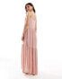 Miss Selfridge textured tiered maxi slip dress in soft pink