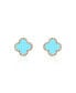 Turquoise Diamond Clover Stud Earrings