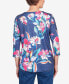 Women's In Full Bloom Placed Floral V-neck Top