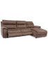 Фото #3 товара Hutchenson 3-Pc. Fabric Chaise Sectional with 2 Power Recliners and Power Headrests