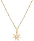 ფოტო #1 პროდუქტის Diamond Flower 18" Pendant Necklace (1/10 ct. t.w.) in Gold Vermeil, Created for Macy's