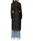 ფოტო #4 პროდუქტის Women's Double-Breasted Belted Faux-Leather Coat