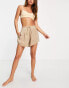 Zulu & Zephyr Exclusive beach satin shorts co-ord in chestnut