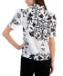 ფოტო #2 პროდუქტის Women's Printed Puff-Sleeve Button-Front Shirt