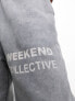 Фото #5 товара ASOS DESIGN Weekend Collective co-ord jogger with bleach logo in charcoal acid wash