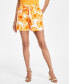 ფოტო #4 პროდუქტის Women's Floral-Print Belted Shorts, Created for Macy's