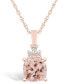 ფოტო #1 პროდუქტის Morganite (2 Ct. T.W.) and Diamond (1/10 Ct. T.W.) Pendant Necklace in 14K Rose Gold