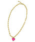 ფოტო #1 პროდუქტის Pink Heart Paper Clip Chain Necklace