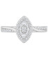 ფოტო #3 პროდუქტის Diamond Marquise Shaped Halo Cluster Engagement Ring (1/2 ct. t.w.) in 10k White Gold